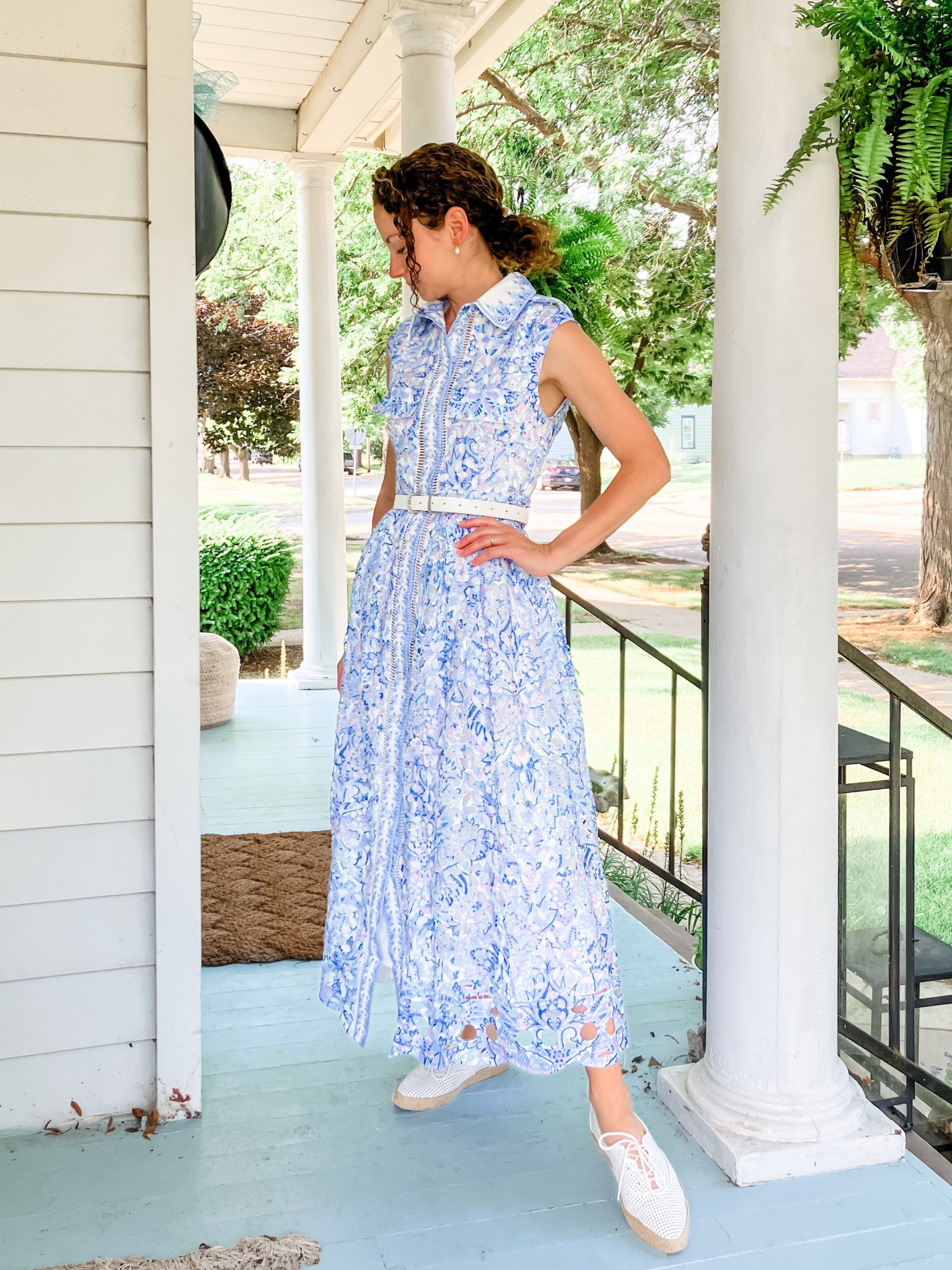 Beautiful summer dress!
Petite outfit. Classic outfit. Modest outfit. Blue and white outfit  

#LTKPetite #LTKStyleTip #LTKOver40