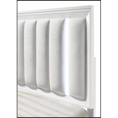 1pc LED Light Linen Look Fabric Upholstered Headboard Panel Bed, Combining Elegance and Comfort for a Luxurious Sleeping Experience. | Wayfair North America