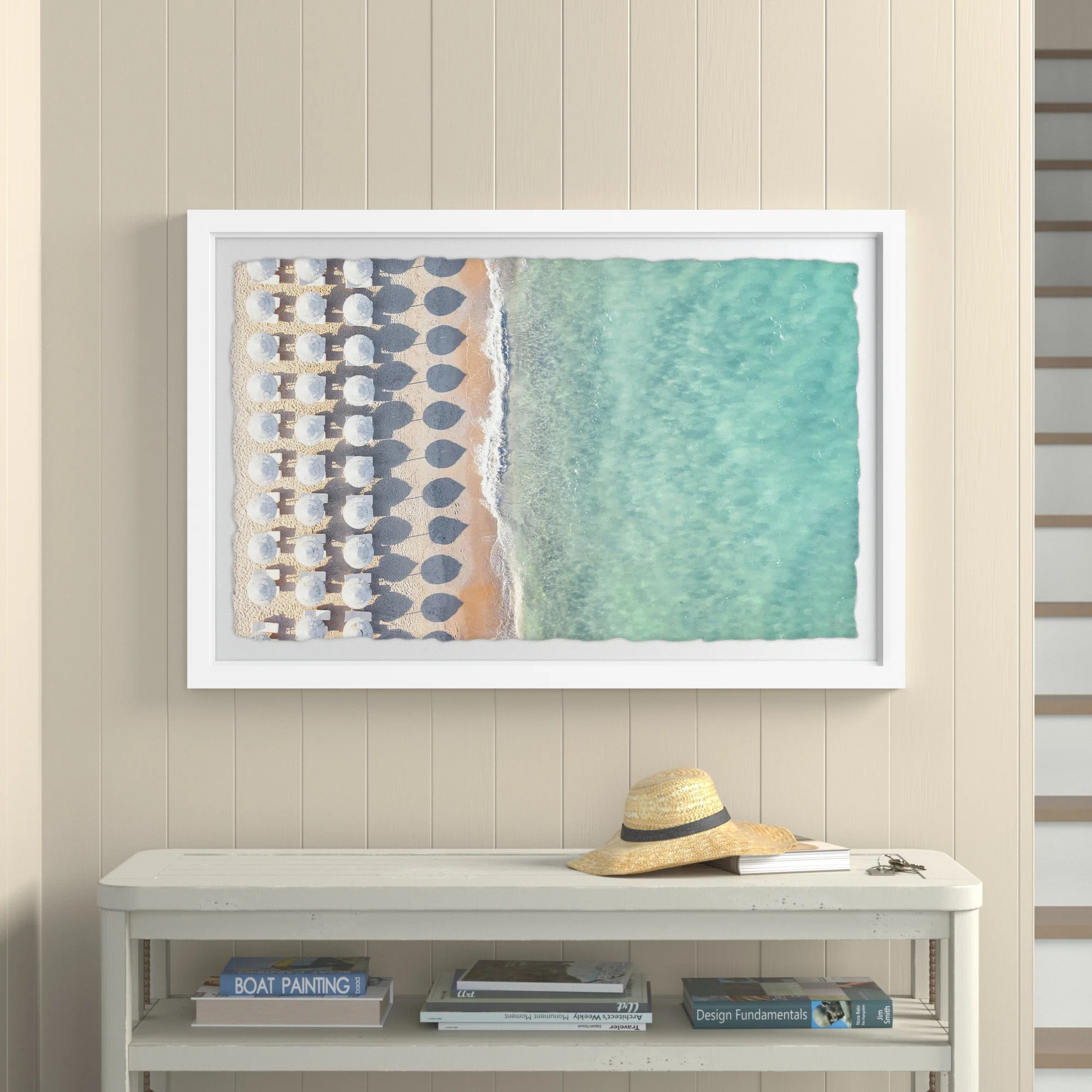 Beachcrest Home™ White Sun Umbrellas by Eyre Tarney - Picture Frame Photograph & Reviews | Wayf... | Wayfair North America