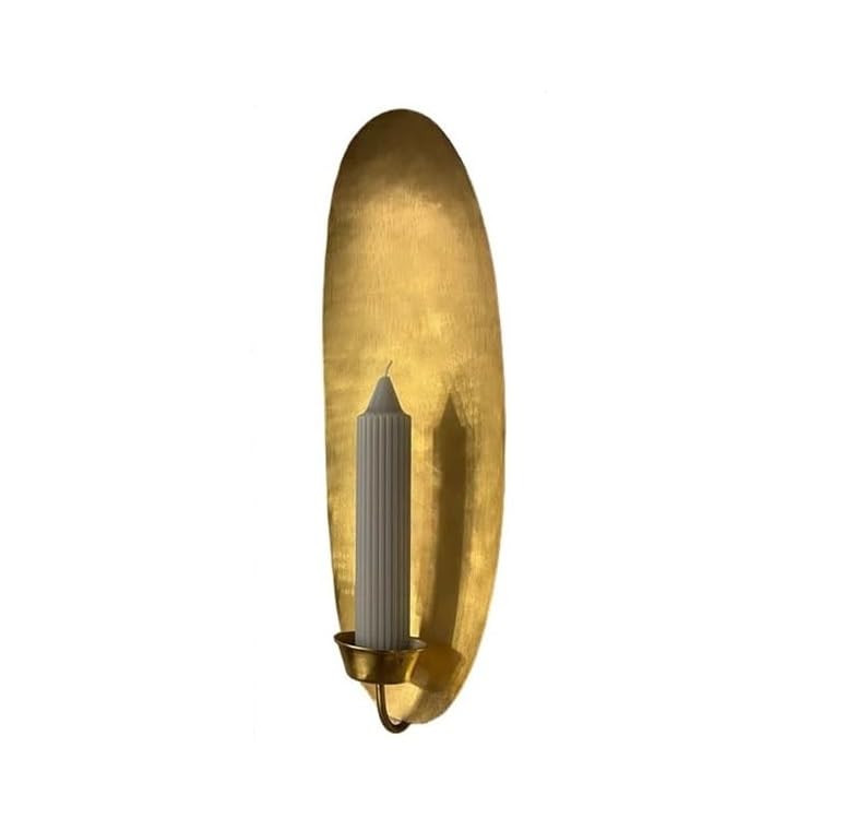 Brass Candle Candlestick Holder Wall Sconce Gift Christmas Holders Wall Votive Sconces Tea Light Candle Holders for Home | Candle Holder (Oval, Gold) | Amazon (US)