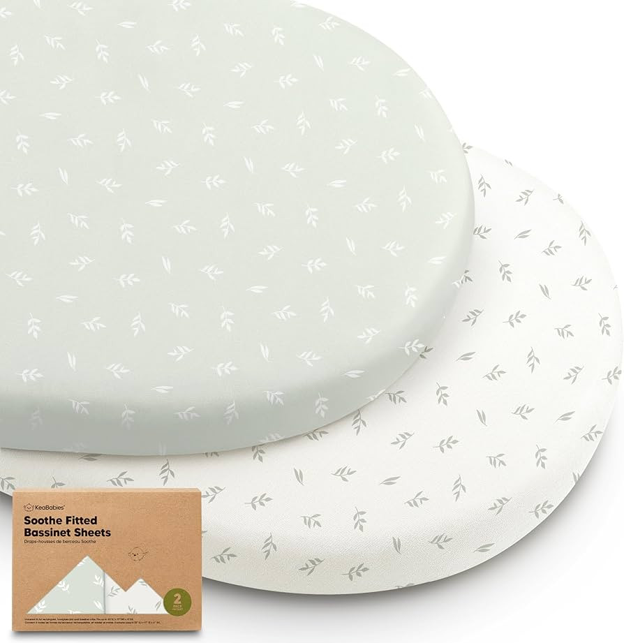 2-Pack Organic Bassinet Sheets for Girls, Boys - 100% Cotton Bassinet Mattress Sheets Compatible ... | Amazon (US)