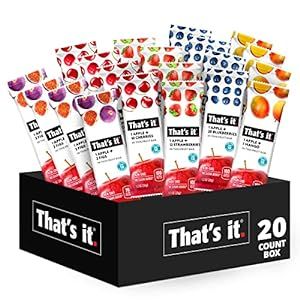 That's it Fruit Bars Snack Gift Box { 20 Pack }100% All Natural, Gluten-Free, Vegan, Low Carb Sna... | Amazon (US)