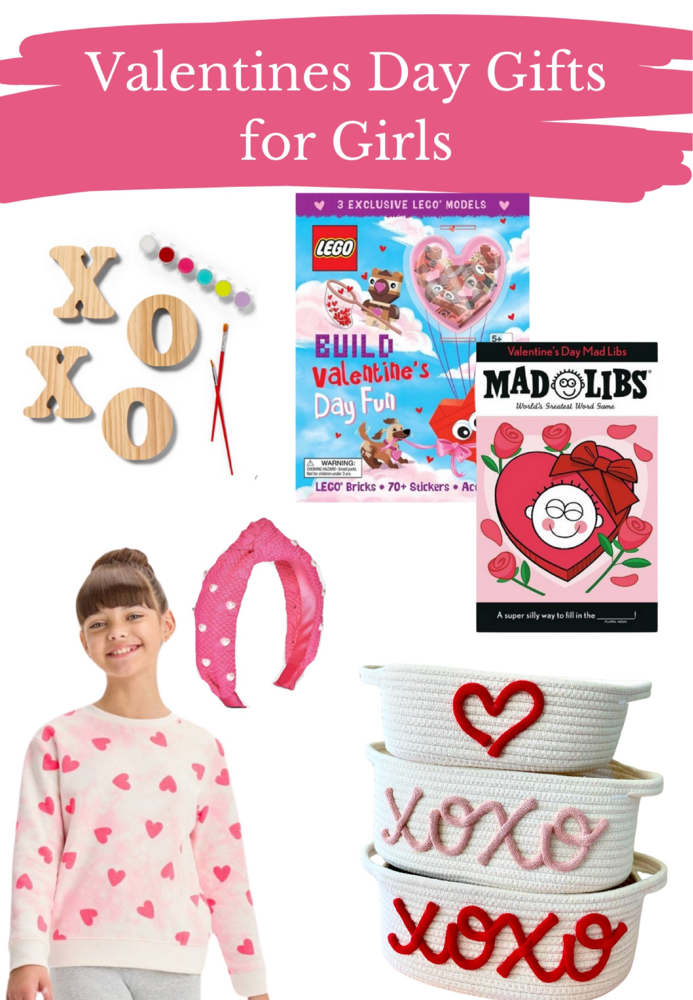 These Valentines Day gifts are great for a special girl in your life who likes to craft, read or build Legos! This comfy pullover and cute headband are perfect for school, too  

#LTKSeasonal #LTKkids #LTKGiftGuide