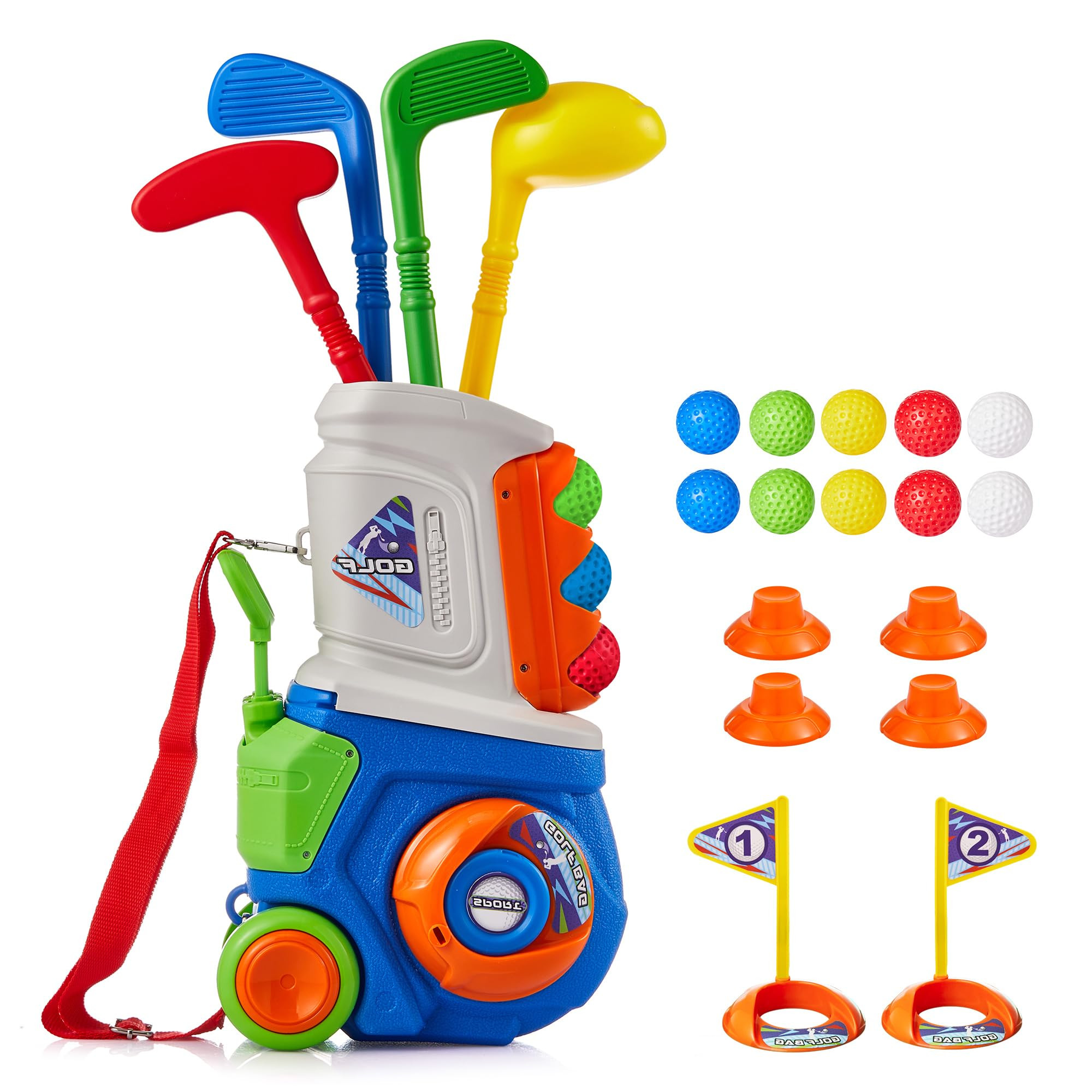 PJG Toddler Golf Set, Plastic Kids Golf Clubs Ages 1 2 3 4 5 Years Old with 4 Golf Clubs and 10 B... | Amazon (US)
