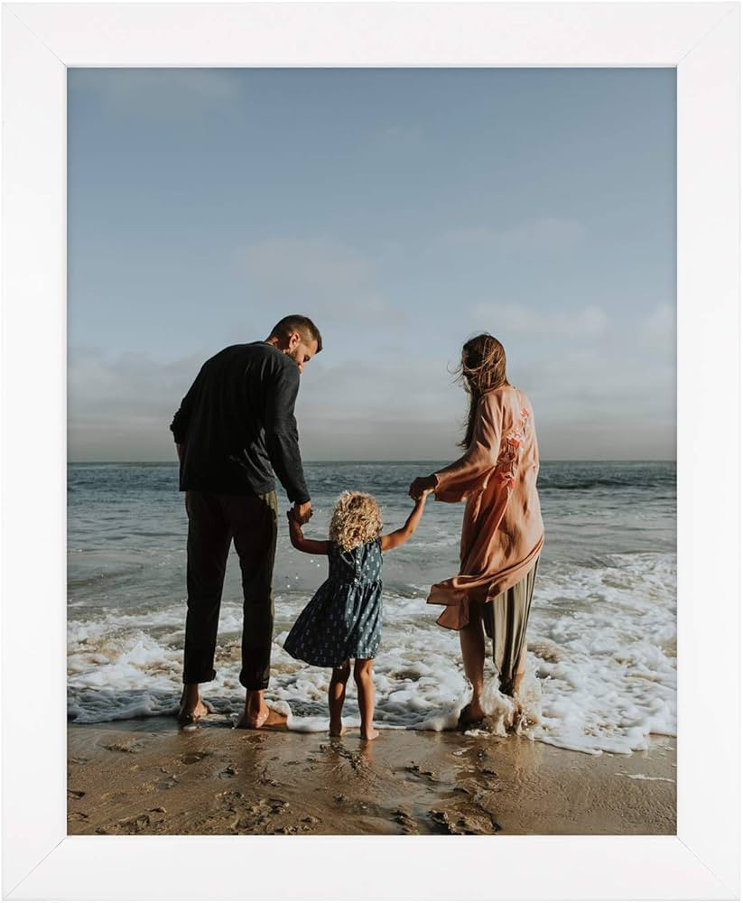 Golden State Art, 8x10 White Picture Frame Made of Solid Pine Wood and Tempered Glass, Display fo... | Amazon (US)