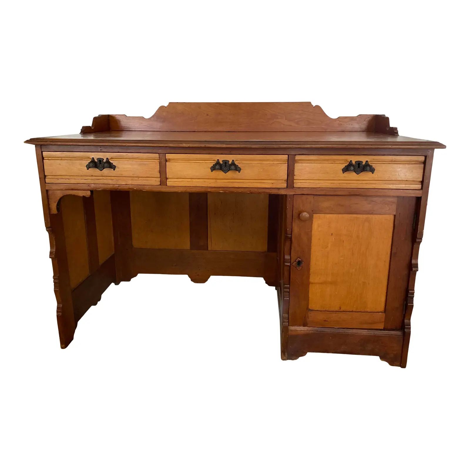 1930s European Wooden Executive Desk | Chairish