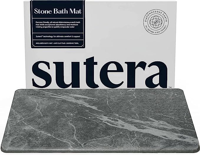 SUTERA - Stone Bath Mat, Diatomaceous Earth Shower Mat, Non-Slip Super Absorbent Quick Drying Bat... | Amazon (US)