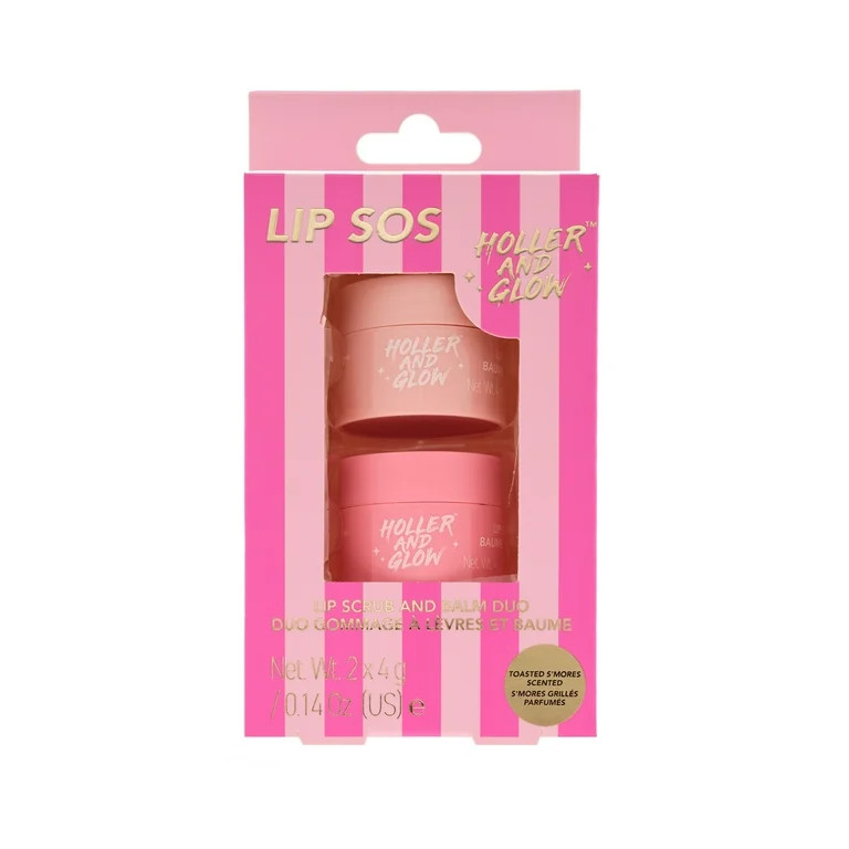 Holler and Glow Limited Edition Lip SOS Toasted S'mores Scented Scrub And Balm Duo, 2 Piece Gift ... | Walmart (US)