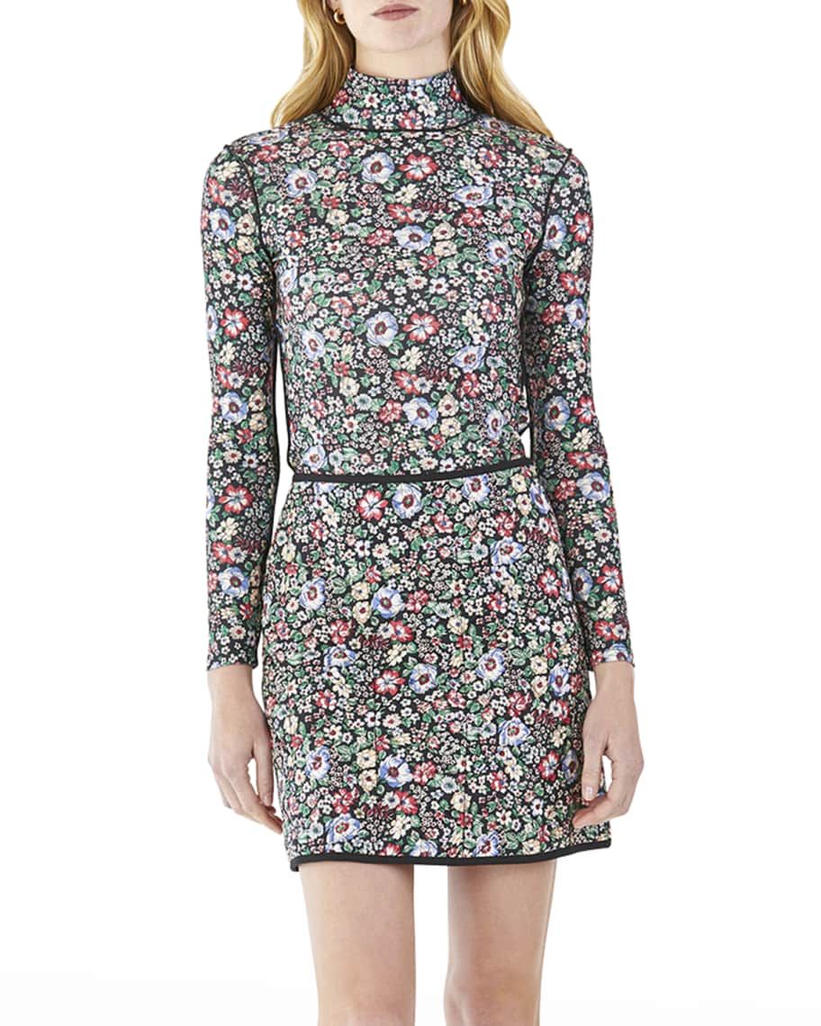 Hunter Bell NYC Connor Turtleneck Floral-Print Top | Neiman Marcus