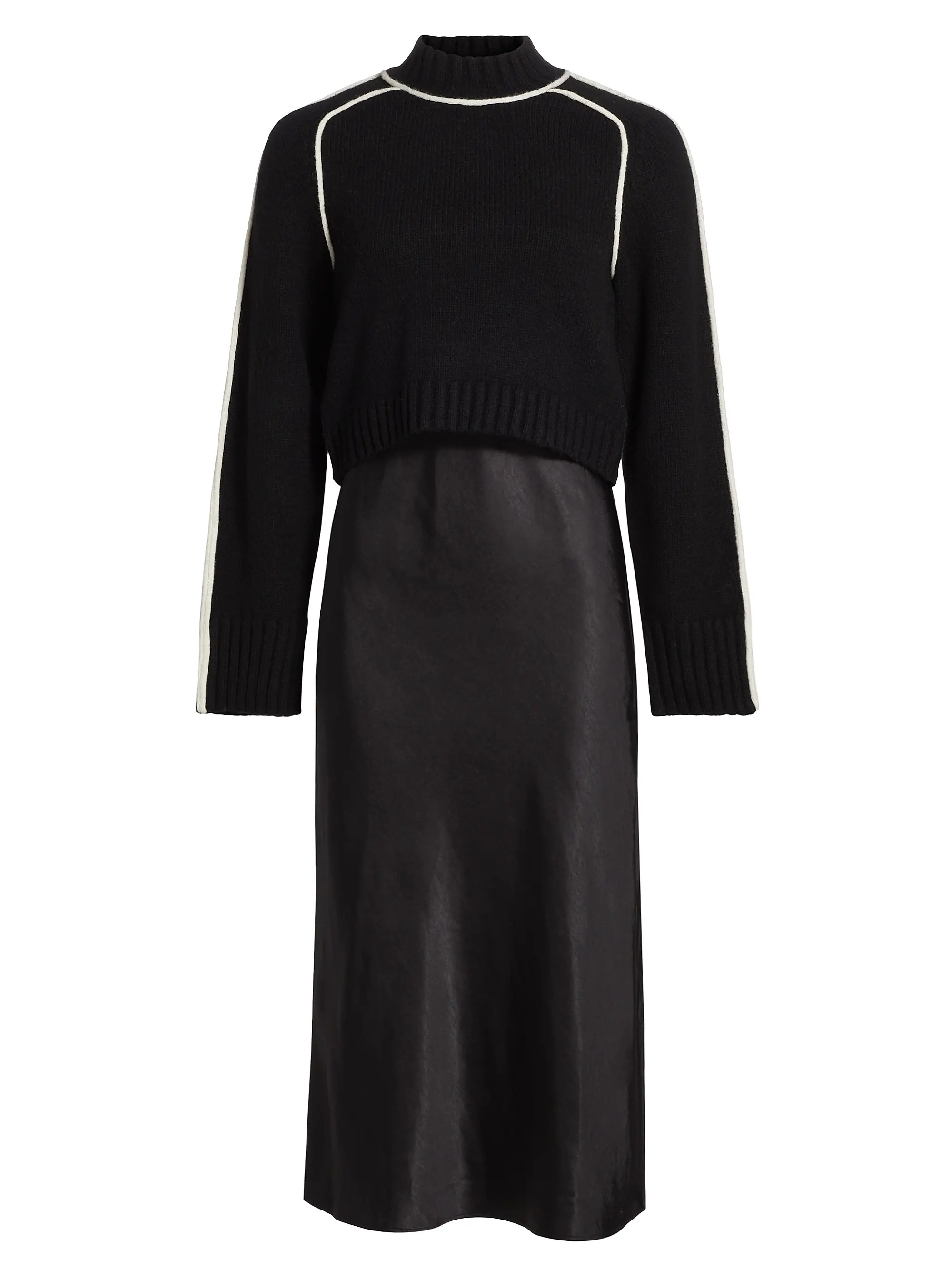 Crewneck Combo Midi-Dress | Saks Fifth Avenue