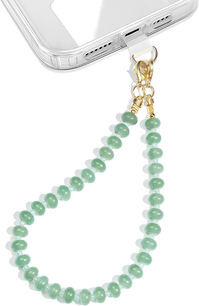 Natural Stone Beaded Phone Wrist Strap for Women \u2013 Detachable Chain Wristlet, Durable 304 St... | Amazon (US)