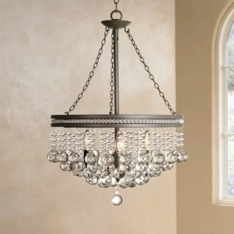 Regina Olive Bronze 19" Wide Crystal Chandelier | Lamps Plus