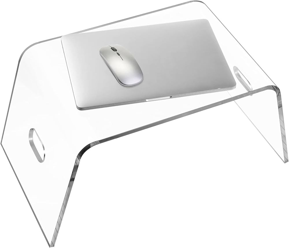 Egchi Acrylic Bed Tray with Handles, Acrylic Monitor Stand Clear Laptop Stand for Home Office, Li... | Amazon (US)
