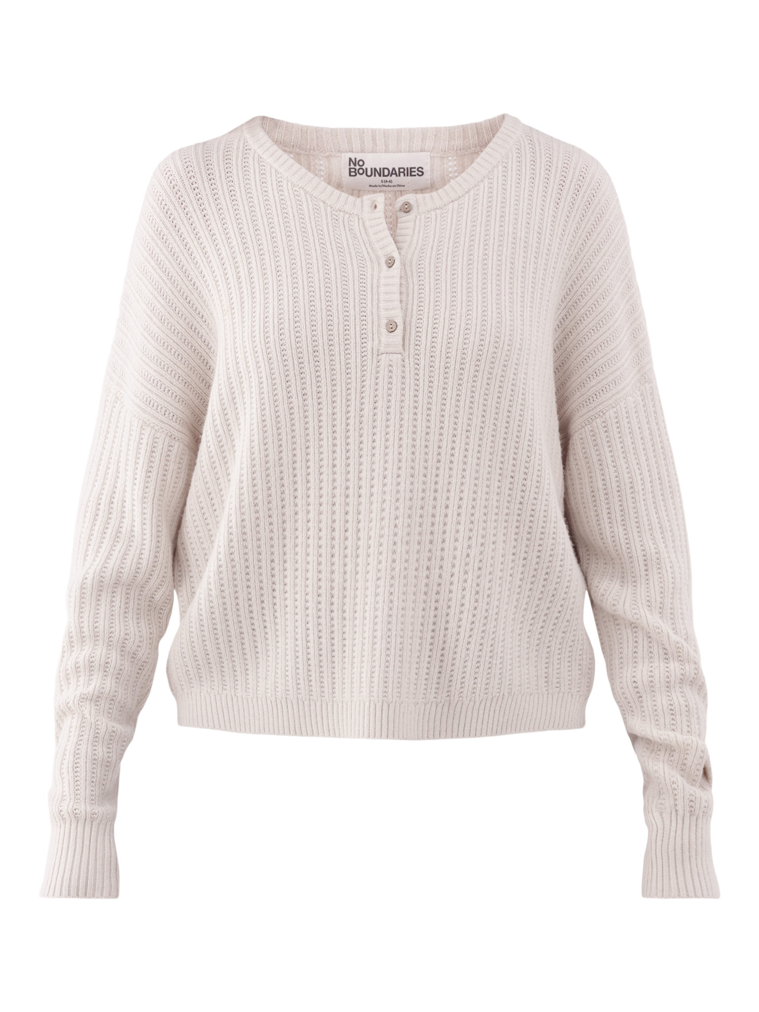 No Boundaries Henley Sweater, Women's | Walmart (US)