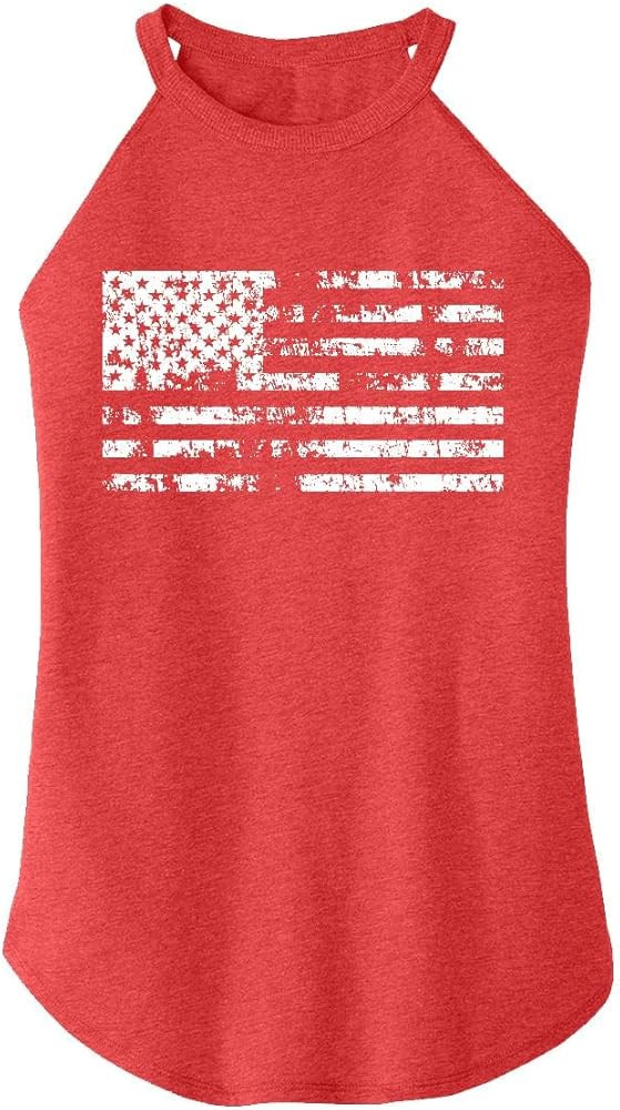 TAOHONG USA Flag Tank Top Women Halter Sleeveless Tops Patriotic 4th of July Shirts Distressed Gr... | Amazon (US)