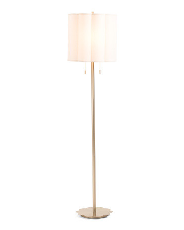 64in Double Pull Scalloped Shade Metal Floor Lamp | TJ Maxx