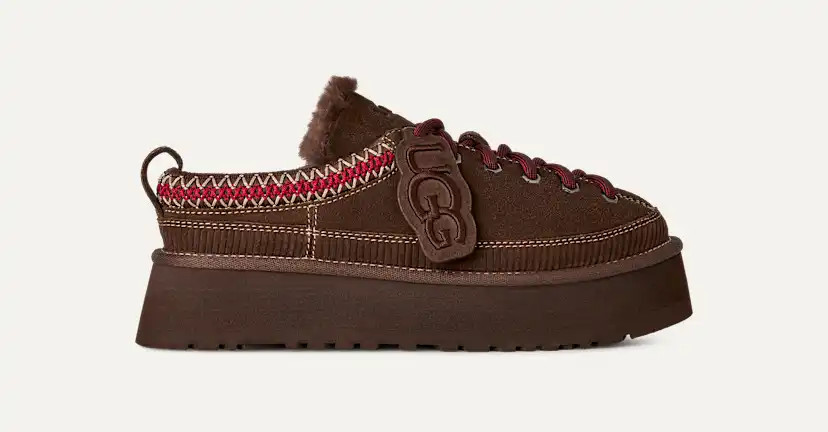 UGG® Women's Heritage Lace-Up Slipper Sheepskin in Chestnut, Size 7 | UGG (US)