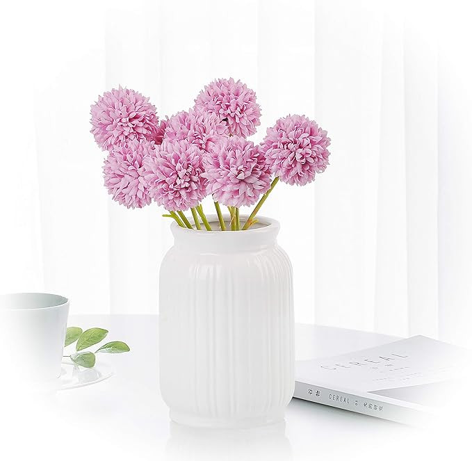 cn-Knight Artificial Pom Pom Mum Chrysanthemum 12pcs 11 Inch Pompon Mum Flowers for Wedding Brida... | Amazon (US)
