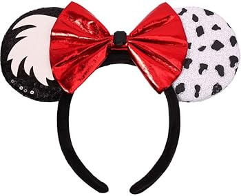 ETLUK Mouse Ears Headband, Villain Ears Bow Headband for Adult Women Girls, Park Ears Party Cospl... | Amazon (US)