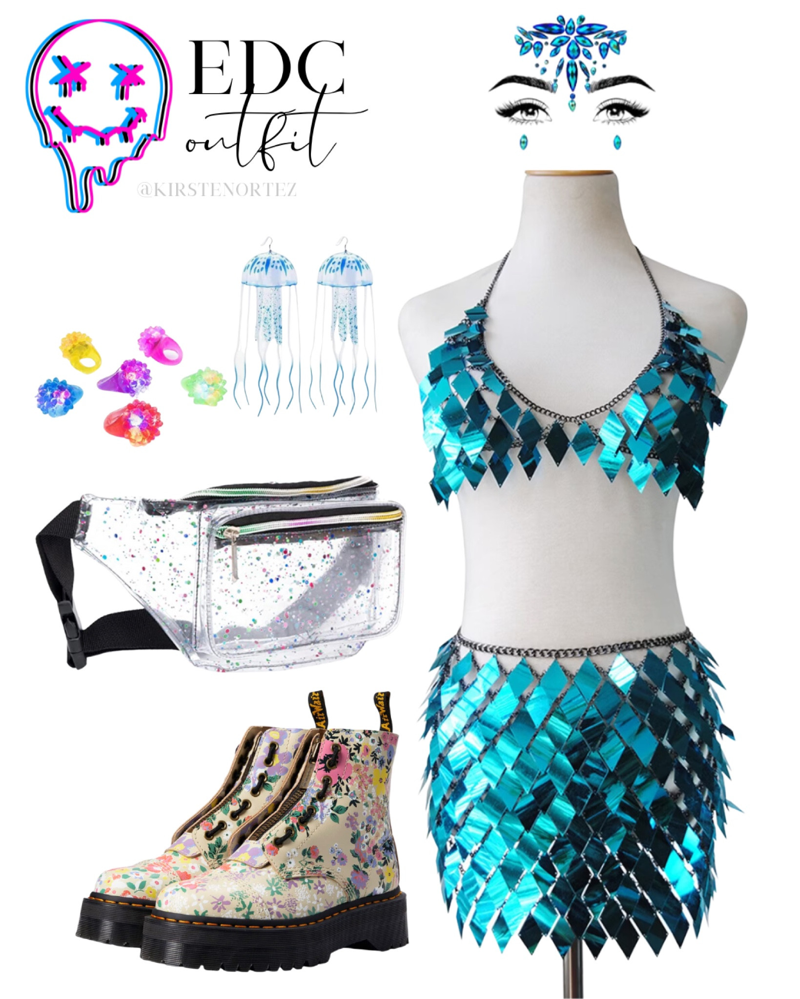 EDC outfit idea, EDC outfit, rave outfit, rave outfit idea, music festival outfit, festival outfit, festival set, rave set, disco set, matching rave set, floral doc marten boots, floral boots, rave boots, face gems, facial gems, rave face gems, light up earrings, light up rings

#LTKFestival #LTKitbag #LTKshoecrush