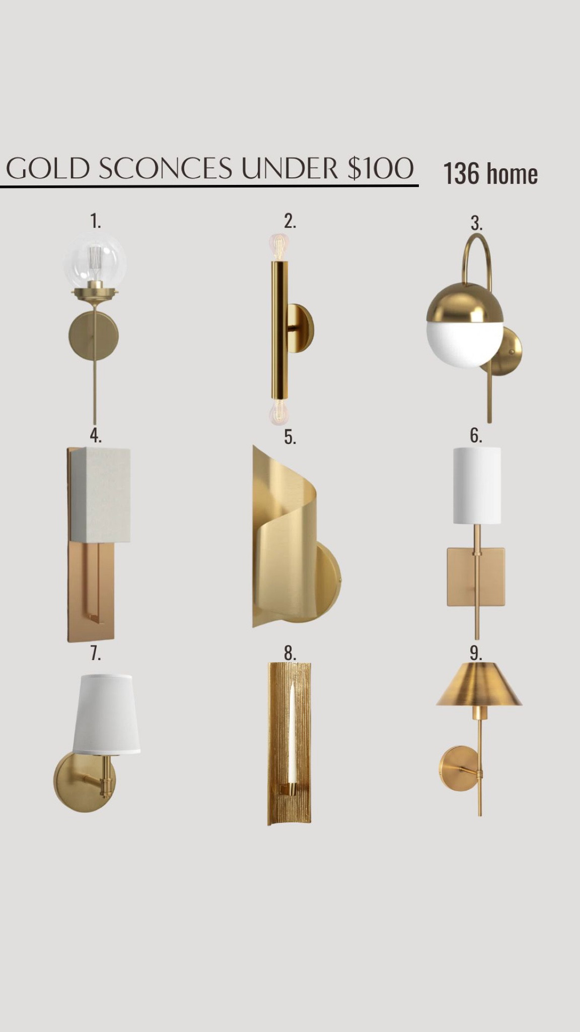 Gold Sconces Under $100 #sconce #goldsconce #moderndecor #lighting #interiordesign #interiordecor #homedecor #homedesign #homedecorfinds #moodboard 

#LTKfindsunder100 #LTKhome #LTKstyletip