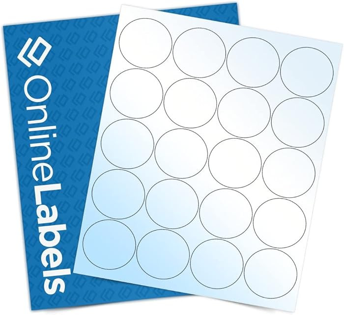 2 Inch White Gloss Round Labels (Inkjet Printers Only) - Pack of 2,000 Circle Stickers, 100 Sheet... | Amazon (US)