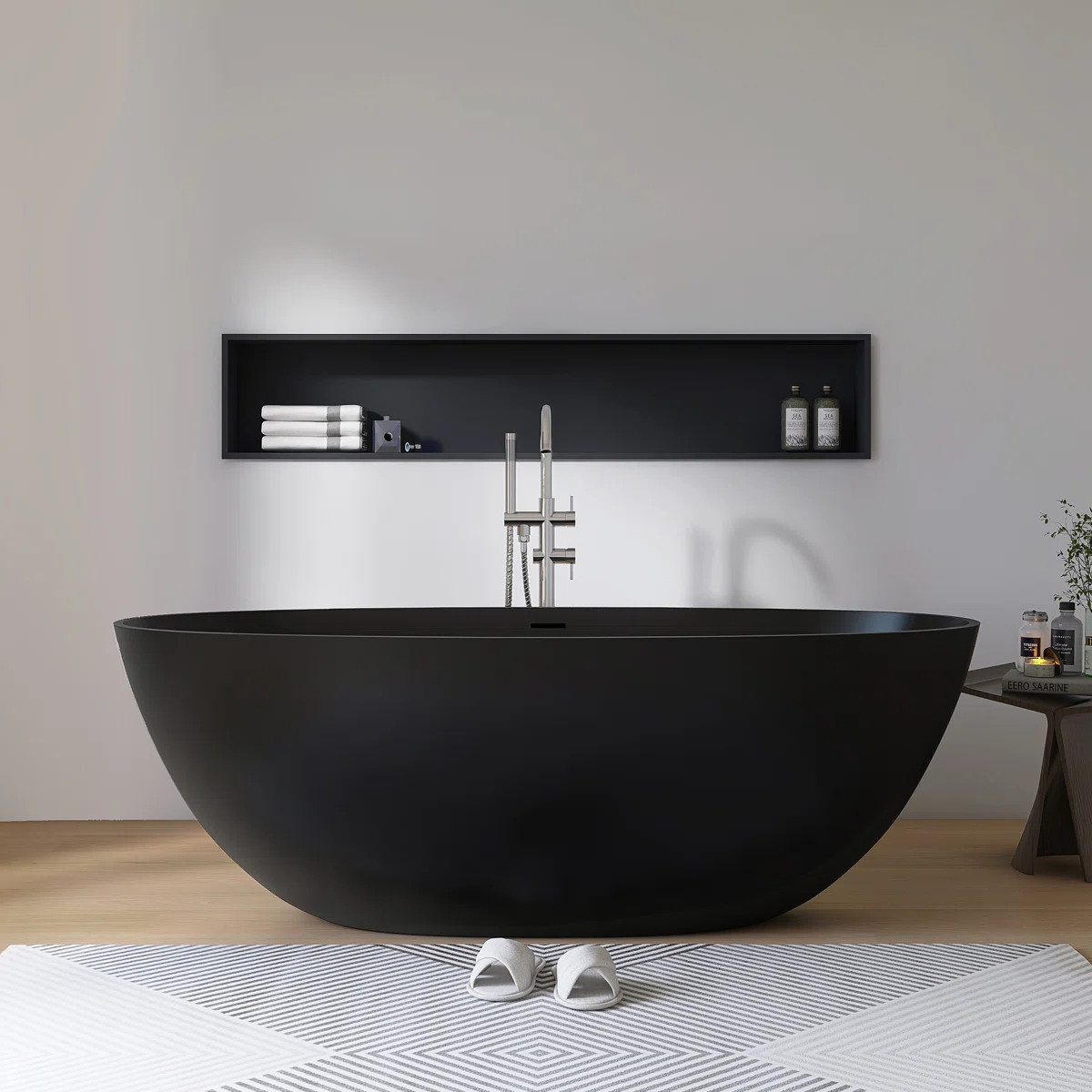 65" x 30" Freestanding Tub  Solid Surface Stone Resin Soaking Bathtub LA30365B | Wayfair North America