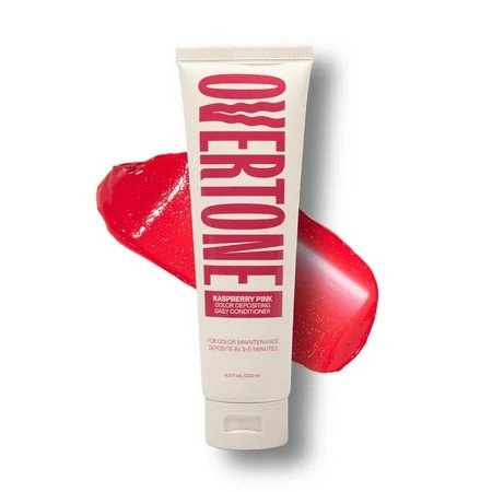 oVertone Daily Color Depositing Conditioner 4.5oz Temporary Hair Dye Conditioner with Shea Butter Moisturizing Vegan & Cruelty-Free For All Hair Types & Color-Treated Hair Raspberry Pink | Walmart (US)