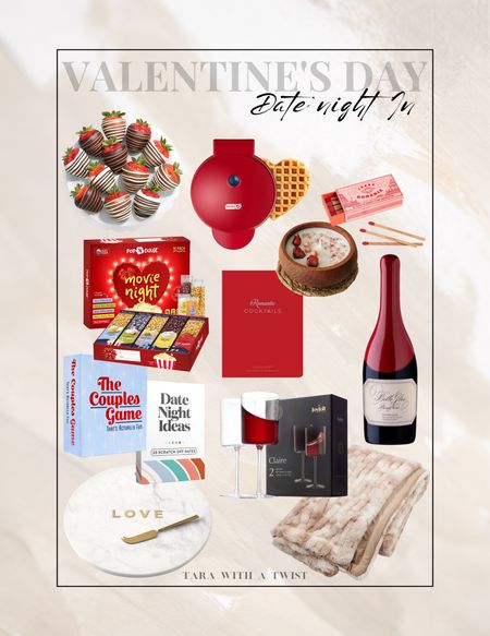 Valentine’s Day Date Night In!

Chocolate-covered strawberries. Heart shaped waffle maker. Candle matches. Clean burn candle. Movie night popcorn. Date night ideas. Couples game. Wine glasses. Valentine’s Day glassware. Pinot noir wine. Love marble charcuterie board. Plush throw blanket. 

Valentine’s Day. Date night. Date night ideas. 

#LTKGiftGuide #LTKSeasonal