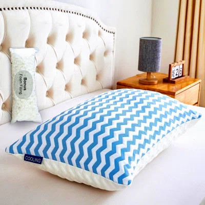 Rayon From CoolBamboo Memory Foam Pillow - Queen Size Adjustable Firm Pillow for Back, Stomach, and Side Sleepers. Cooling Rayon From Bamboo Pillow fo | Wayfair North America