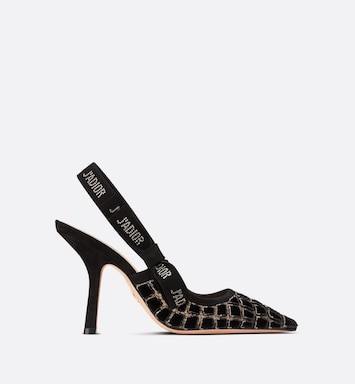 J'Adior Slingback Pump Black Crocodile-Effect Embroidered Velvet and Gold-Tone Beads | DIOR | Dior Beauty (US)