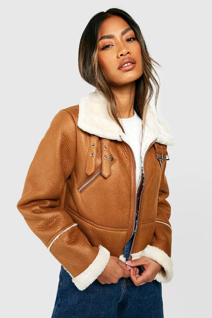 Cropped Aviator Jacket | boohoo (US & Canada)