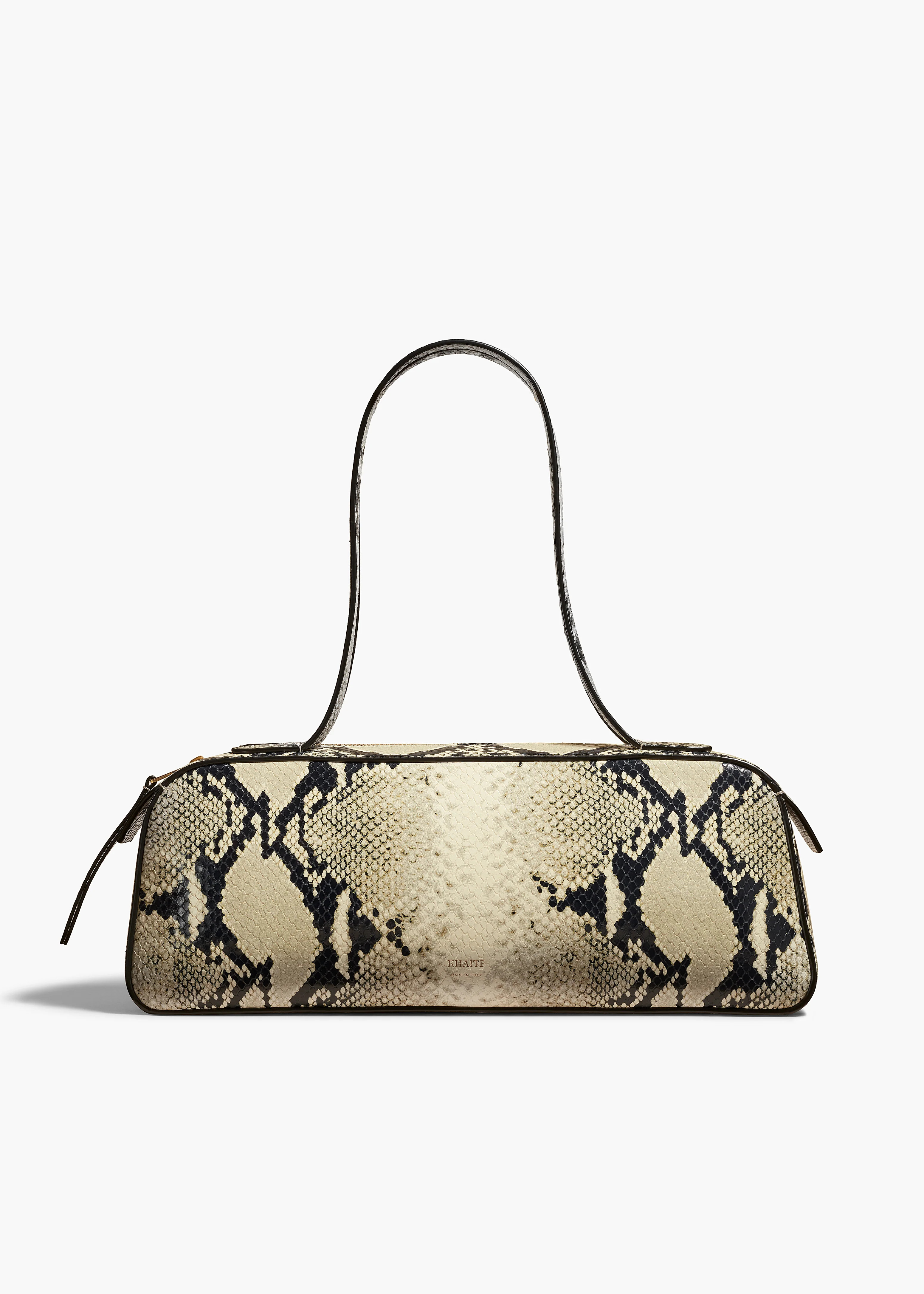 KHAITE - Simona Shoulder Bag In Natural Python-Embossed Leather | Khaite
