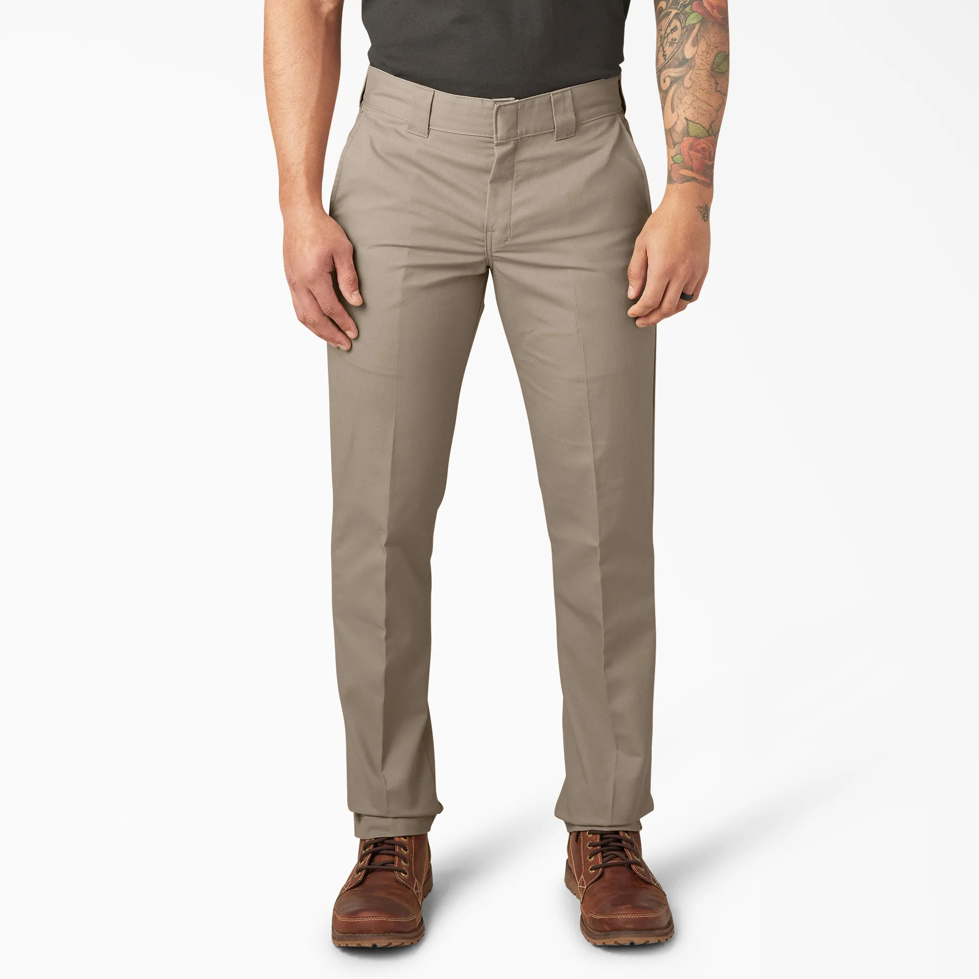 Dickies Men's FLEX Slim Fit Tapered Leg Multi-Use Pocket Work Pants in Desert Sand size 32 | Dickies