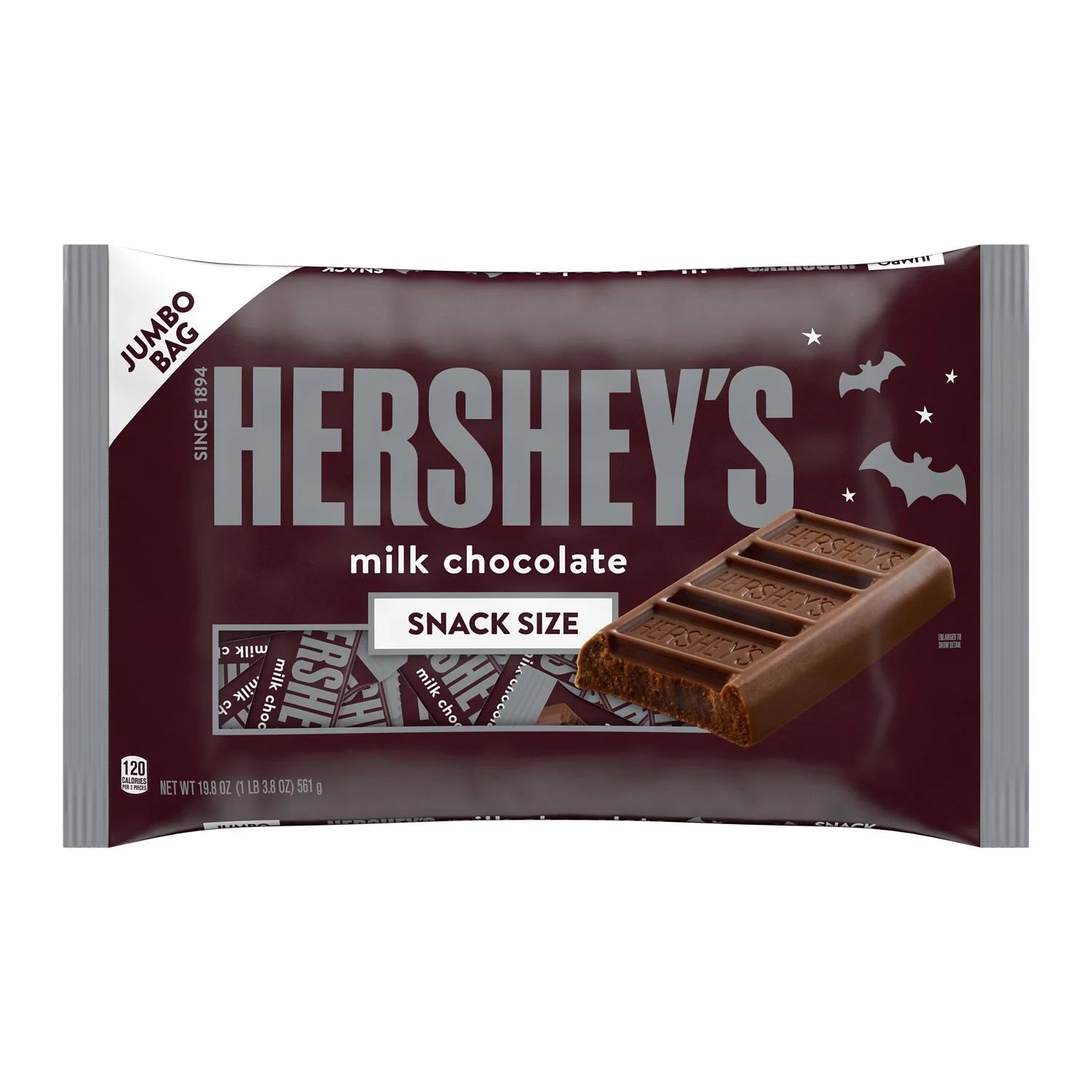 Hershey's Milk Chocolate Snack Size, Halloween Candy Bars Jumbo Bag, 19.8 oz | Walmart (US)