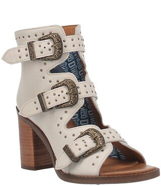 Ziggy Leather Studded Buckle Strap Shooties | Dillard's