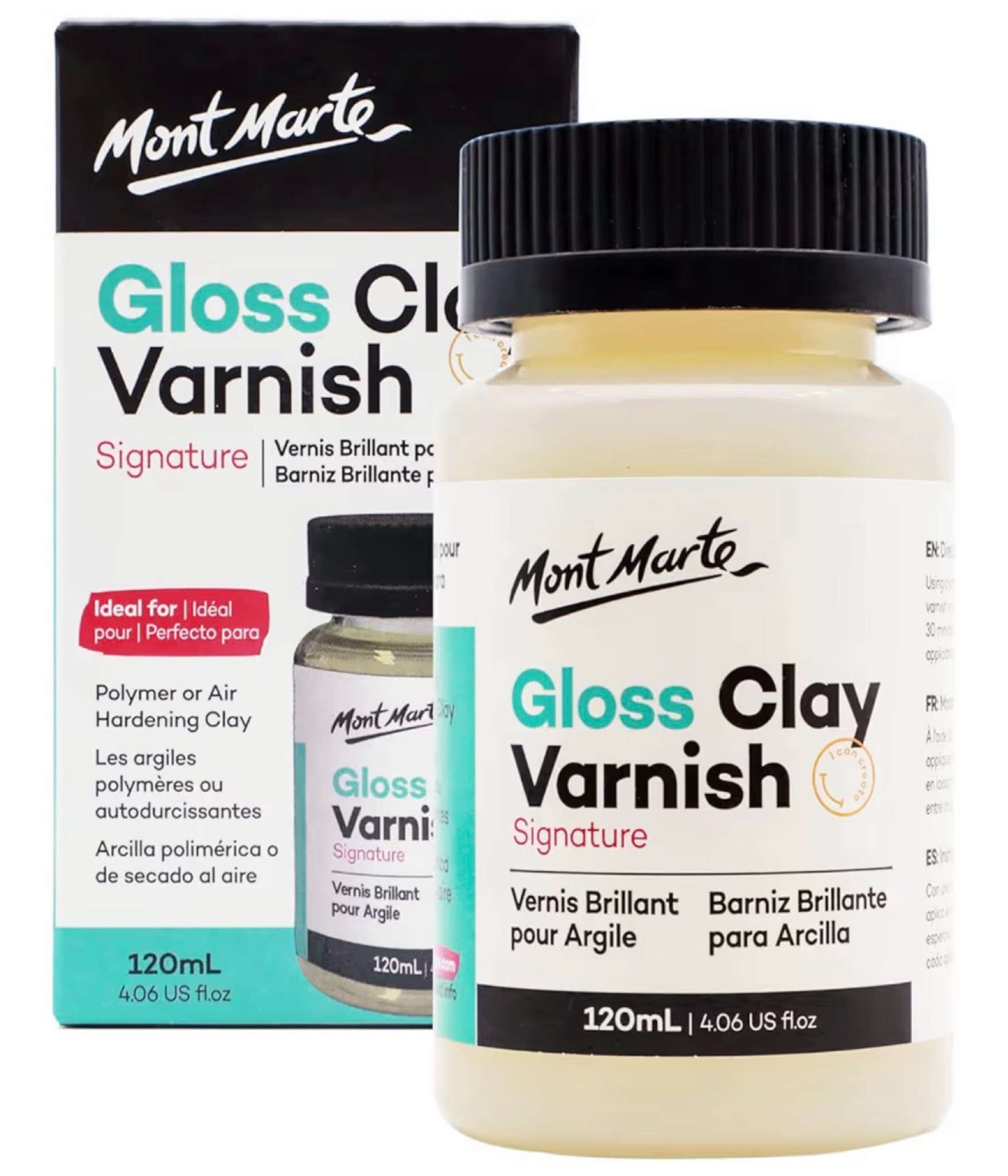 Mont Marte Clay Sculpture Sealant, Glossy Clear Varnish