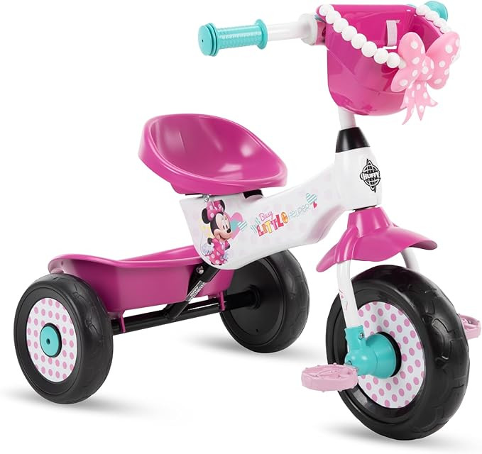 Huffy Disney Minnie Mouse Girl's Trike, Ideal for Ages 3+, Minnie Mouse Graphics, Pink Handlebar ... | Amazon (US)