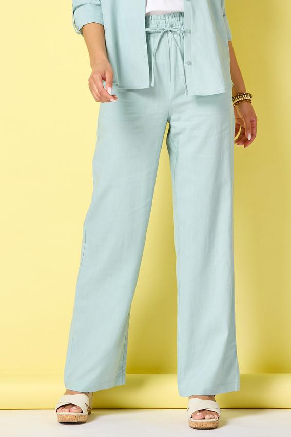 Solid Linen Wide Leg Pants | Cato Fashions