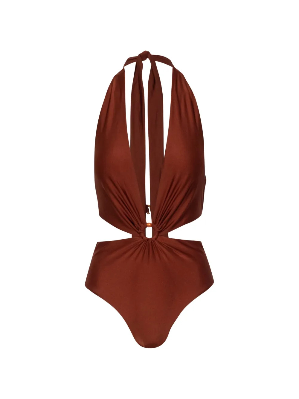 Selena V-neck ring-detail swimsuit | Farfetch Global