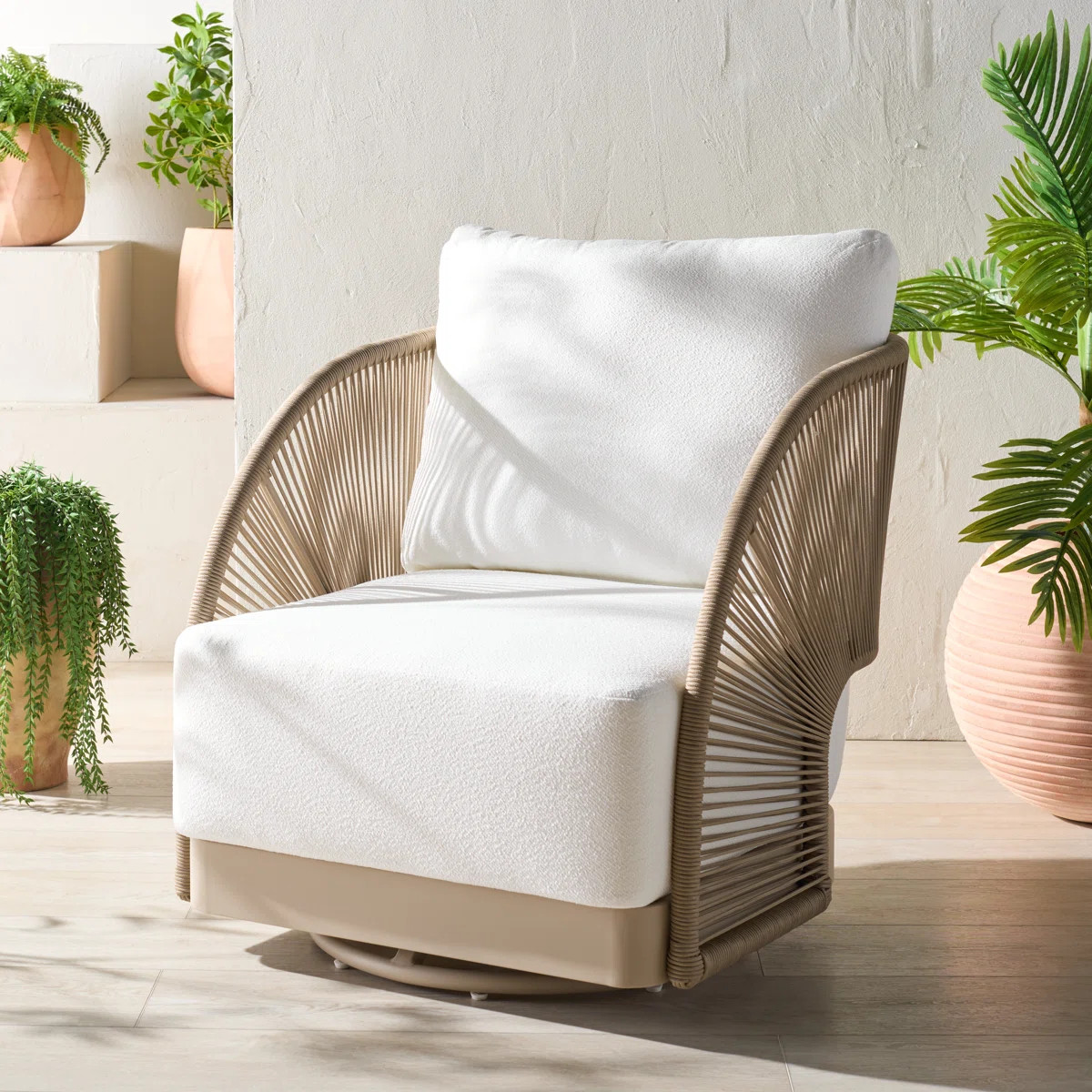Adelandra Swivel Outdoor Chair | Wayfair North America