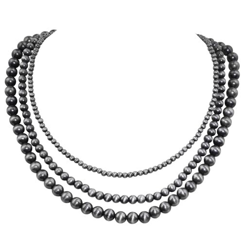 Navajo Pearl Necklace for Women Western Jewelry Handmade Boho Necklaces Pearls Bead Layered Necklaces for Women | Amazon (US)