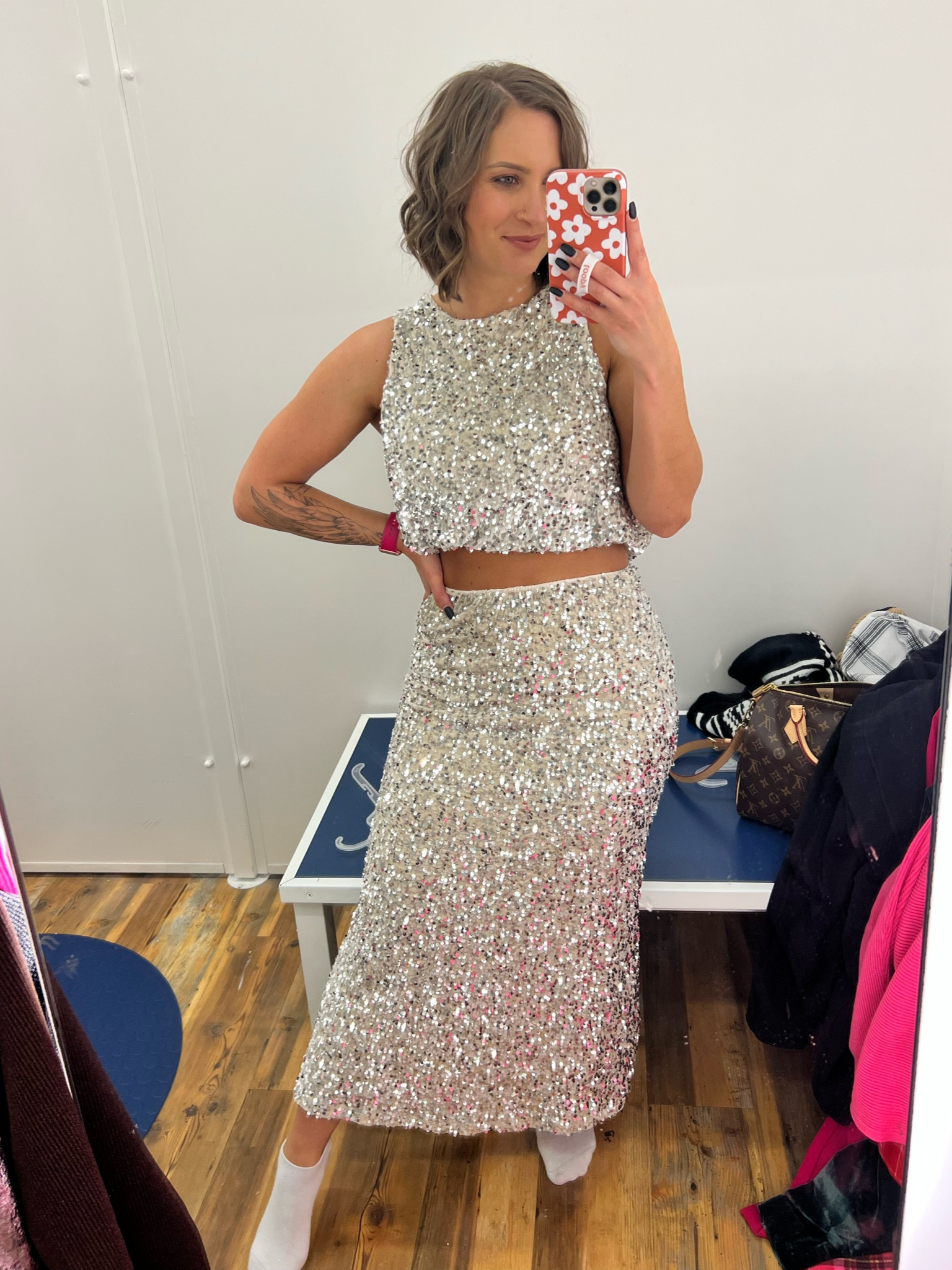 OBSESSED!! Wearing a small in both. Would be good for a Christmas party or NYE  

#LTKSeasonal #LTKHoliday #LTKparties