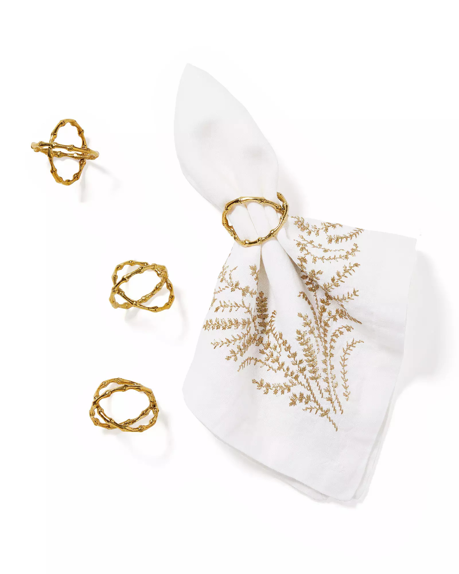 Brass Bamboo Napkin Rings (Set of 4) | Serena and Lily