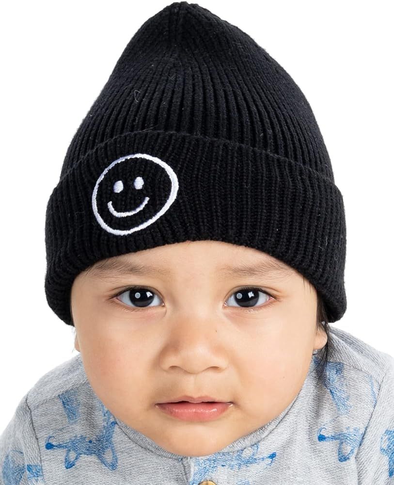 Funky Junque Baby Beanie Smiley Face Winter Hat Infant Caps Toddler Beanie Warm Soft Winter Hat f... | Amazon (US)