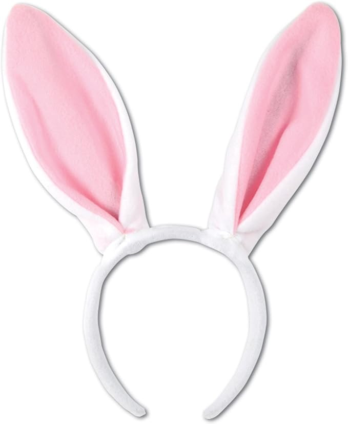 Soft-Touch Bunny Ears (white & pink) Party Accessory (1 count) (1/Pkg) | Amazon (US)