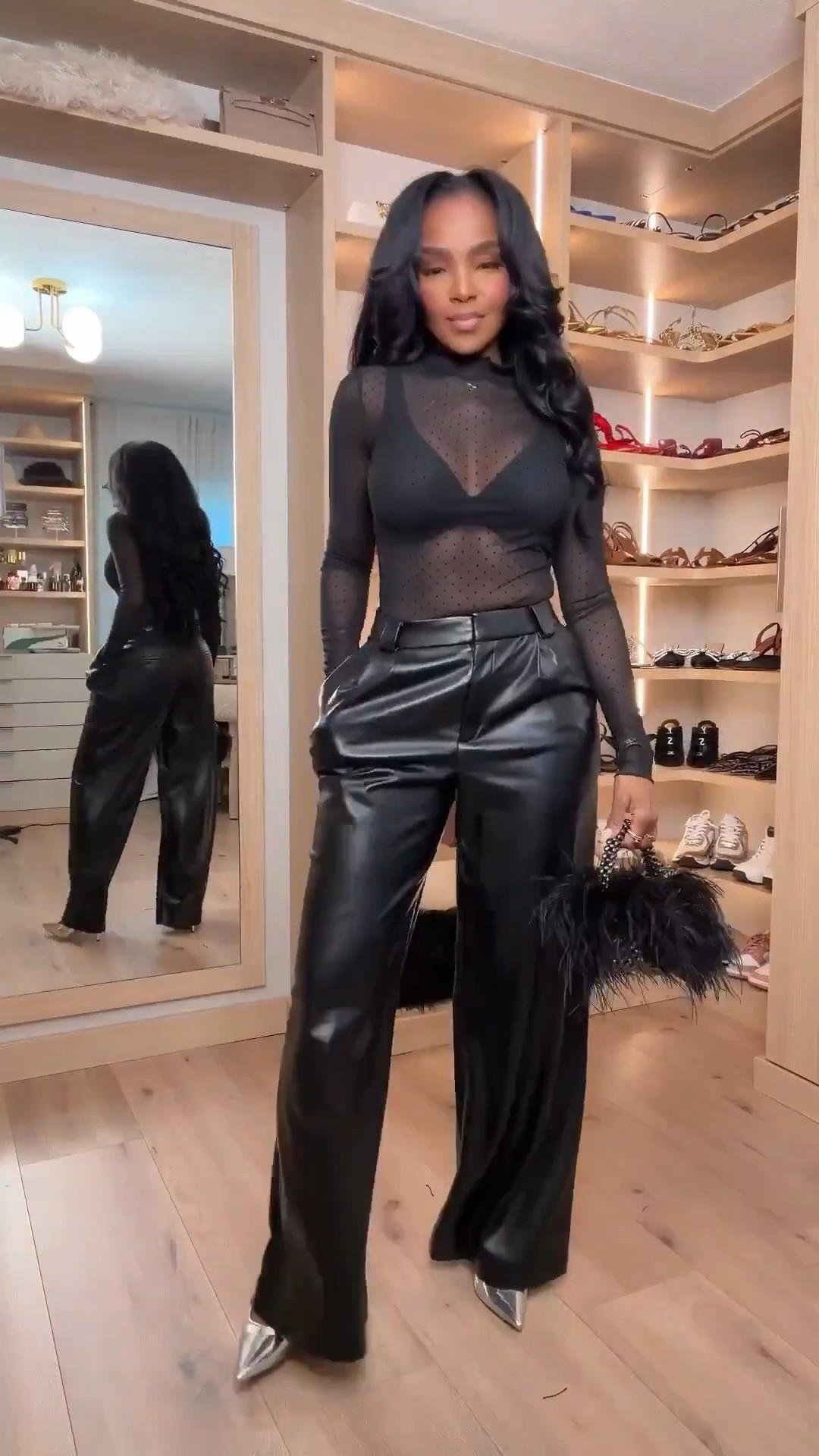 ✨ Sleek, Bold, and Effortlessly Confident

This all-black @Express look is the definition of edgy meets elevated. The sheer mesh top adds a subtle statement, while the luxe faux-leather pants ground the outfit with structure and polish. It’s powerful without feeling try-hard, and every piece earns its place as a repeatable night-out staple that styles easily across seasons.

Perfect for:
• Date nights
• Dinner plans
• Girls’ night out
• Cocktail events

📏 Sizing:
Top: Small
Bottoms: 27 Long
Shoes: True to size

Measurements:
5’4” · 138 lbs · 34D · 27” waist · 40” hips

Tap to get details.

Black leather pants styling, sheer top outfit ideas, elevated night-out fashion, edgy chic looks, modern statement outfits.

Follow me on Instagram and YouTube @kirasfashionfinds

#LTKgrwm #LTKPetite #LTKootd