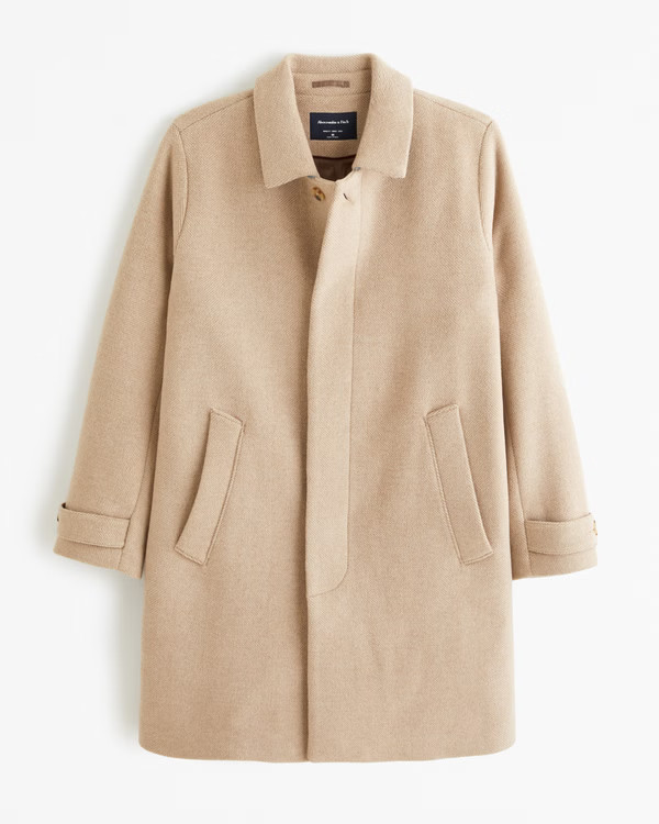 Wool-Blend Mac Coat | Abercrombie & Fitch (US)