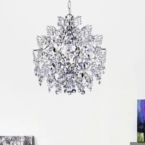 Silver Orchid Taylor Elegant Indoor 3-light Chrome/ Crystal Chandelier - 16 inches round x 16.5 i... | Bed Bath & Beyond