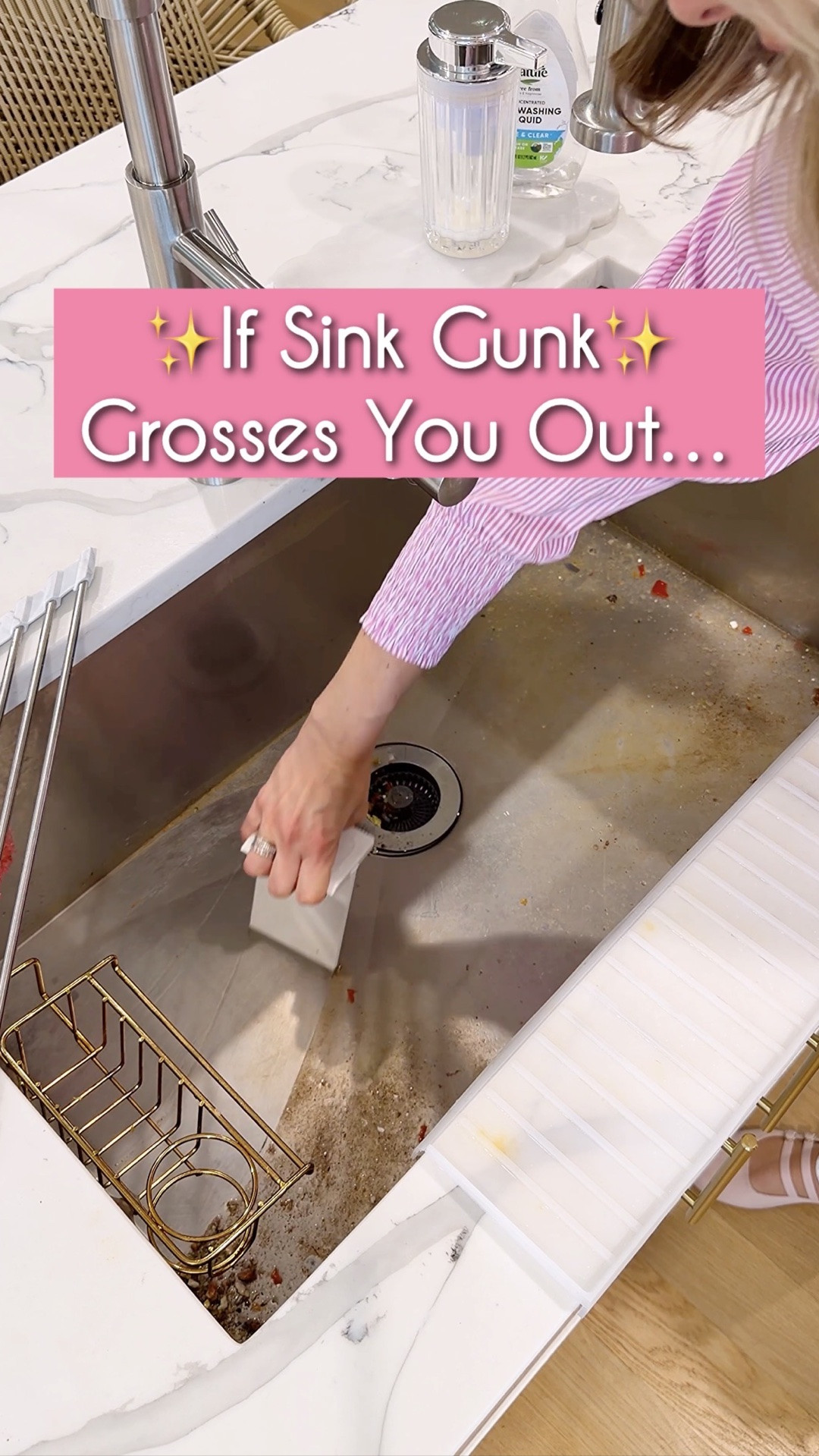 The sink gunk solution you didn’t know you needed. 2‑in‑1 scraper + scrubber that can be used together or as two pieces. Scraper moves gunk to the disposal, scrubber deep‑cleans corners. Cleaner sink, cleaner sponge, cleaner vibe.
#kitchenmusthaves #amazonfinds #cleanhomeaesthetic #cleaningtools #kitchenorganization

#LTKSaleAlert #LTKHome #LTKmomlife